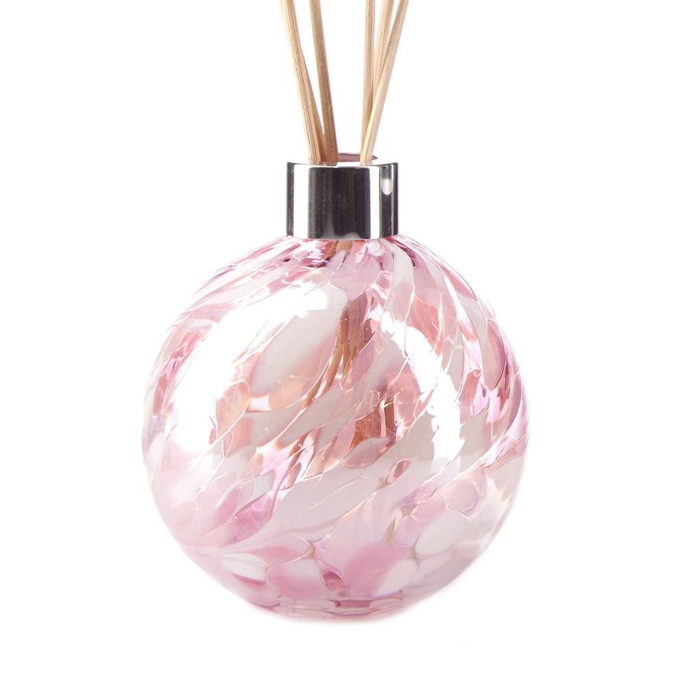 Amelia Art Glass Pink & White Reed Diffuser Gift Set  Extra Image 1